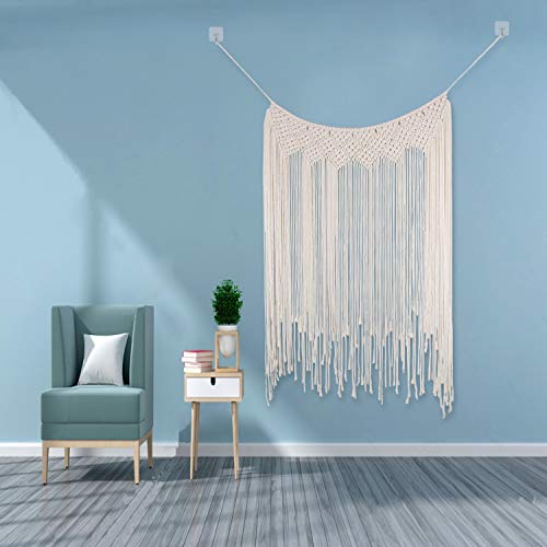 GoMaihe Macrame Tapiz Pared Colgante, Bohemio Hecho a Mano Art Boho Decor Tapices Macramé para Interior y Exterior, Tapiz Tejido Boda Decoración Pared Salon de Estar Telón de Fondo, Regalo Ideal
