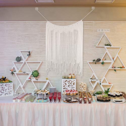 GoMaihe Macrame Tapiz Pared Colgante, Bohemio Hecho a Mano Art Boho Decor Tapices Macramé para Interior y Exterior, Tapiz Tejido Boda Decoración Pared Salon de Estar Telón de Fondo, Regalo Ideal
