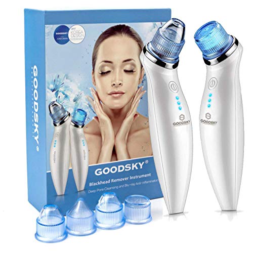 GOODSKY - Extractor puntos negros, extracción multifuncional, portátil dispositivo de belleza de aspiración, facial limpiador de nariz, 5 cabezales intercambiables