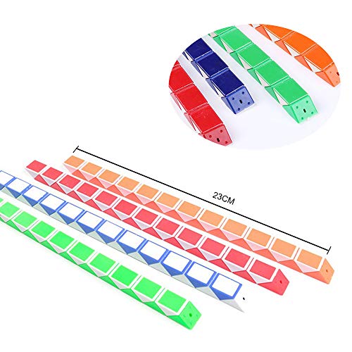 gotyou 15 Piezas 24 Bloques Mini Cubo de Serpiente Magic,Regla Magica de Plastico,Cubos de Juguete de Serpiente,Juguetes Educativos para Niños(Color Aleatorio)