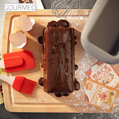 GOURMEO molde de horno de silicona, aprox. 29 cm de largo, para panes/pasteles hasta 1 kg | molde flexible para pan, molde para tartas, molde para hornear, molde rectangular, antiadherente