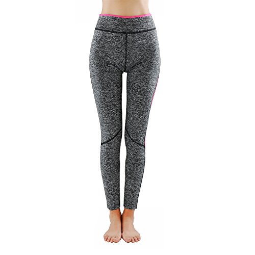 GoVIA L&K-II Leggins para Damas Pantalones Deportivos Largos para Training Running Yoga Fitness Transpirables con Cintura Alta 4113 Rosa L/XL