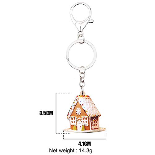 GPZEDCDB Llaveros Llaves Acrílico Navidad Dulce Pastel Casa Llaveros Bolsa de Coche Monedero Llaveros Encanto Regalo para niñas Lady Festival Decoraciones para Fiestas