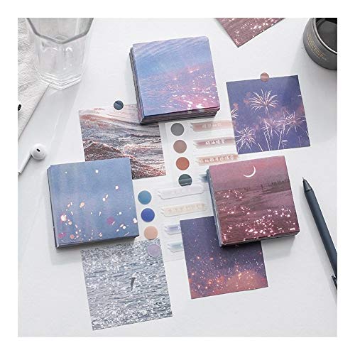 GQDZ 40 hojas de notas y series de la libertad del amor creativo del cojín Material Planner Journal Suministros Nota escolar No adhesividad papel decorativo (Color : Hai yu xing chen)