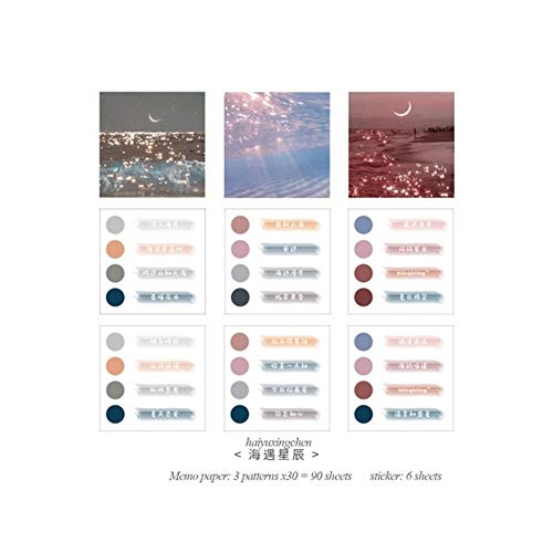 GQDZ 40 hojas de notas y series de la libertad del amor creativo del cojín Material Planner Journal Suministros Nota escolar No adhesividad papel decorativo (Color : Hai yu xing chen)