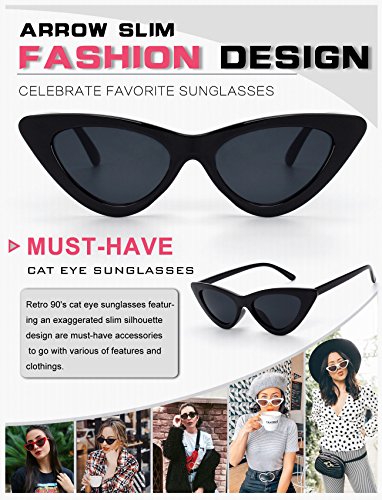 GQUEEN Gafas Vintage Clout Lentes de sol tipo ojo de gato Estilo a la moda y con protección UV lentes tipo Kurt Cobain,GQZ7