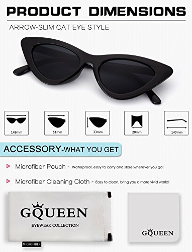 GQUEEN Gafas Vintage Clout Lentes de sol tipo ojo de gato Estilo a la moda y con protección UV lentes tipo Kurt Cobain,GQZ7