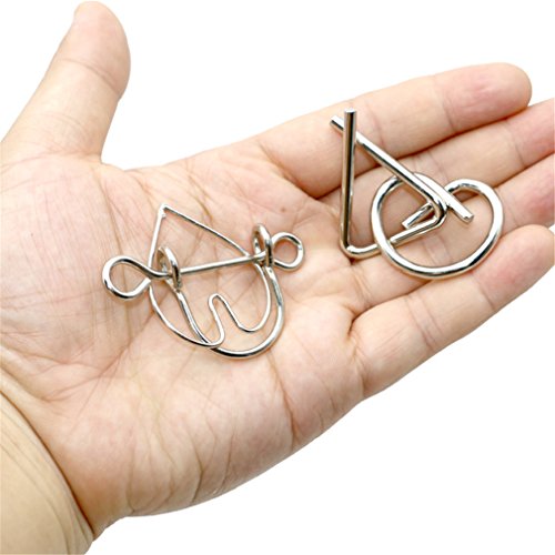 Gracelaza 16 Piezas Juguetes Mágicos de Alambre de Metal Set - 3D Rompecabezas Brain Teaser Puzzle - IQ Inteligencia Juguete Educativo - Juego Niños y Adolescentes
