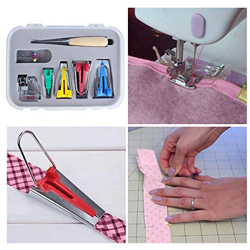gracosy fabricantes de cinta de bies Bias Tape Maker 4 tamaños 6mm 12mm 18mm 25mm coser acolchados herramientas DIY soltero/doble doblez