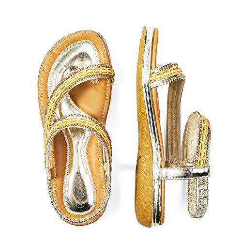 gracosy Sandalias Planas Verano Mujer Estilo Bohemia Zapatos para Mujer de Dedo Sandalias Talla Grande Cinta Elástica Casuales de Playa Chanclas Romanas de Mujer 2020 Rhinestone de Moda