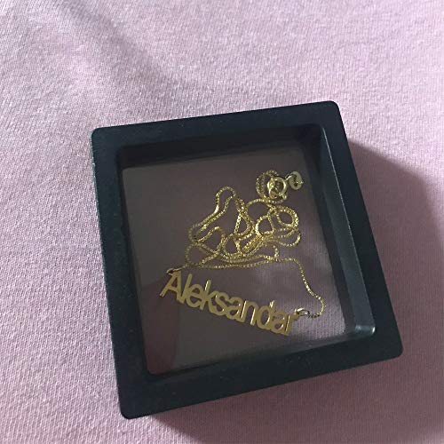 Grand Made Name Necklace Collar para mujer con nombre 925 joyería de plata esterlina para madre hermana Regalo personalizado de San Valentín (Gold, Plata)