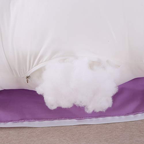 Grandma Shark Almohada de Maternidad de algodón en Forma de U y Almohada de Maternidad con (Violeta 155cm)