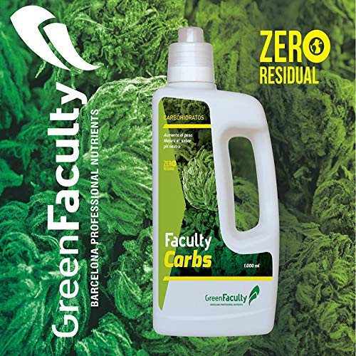 GreenFaculty Nutriente Abono Fertilizante. Faculty Carbs: Carbohidratos Engorda Cogollos. Líquido. Cero Residuos, Apto para Cultivo Medicinal (500 ml)