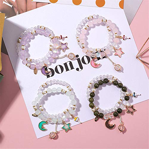 Groshops Pulsera De Cuentas Luminosas De Aleación Pulseras Dobles