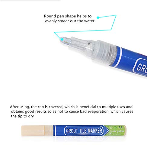 Grout Pen Se utiliza para restaurar el suelo, pared, baño y cocina reparación de azulejos lechada, molde limpio (blanco,gris oscuro,negro)