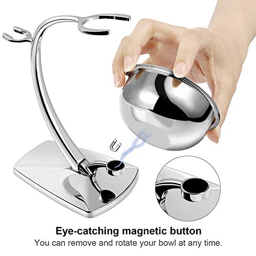 GRUTTI Juego de maquinillas de afeitar para hombres, de afeitadora manual con soporte resistente Cepillo de cuenco de jabón (Fusion 5) Ideal para Navidad año