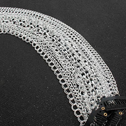 GSYYSZD Cadena de Cabello Largo, Extensiones Multicadena Cadena de Plata Punk Hip-Hop Cola de Caballo Borla Fiesta Tocado de Moda Metal No se desvanece Diadema para niñas Clip para el Cabello Perla
