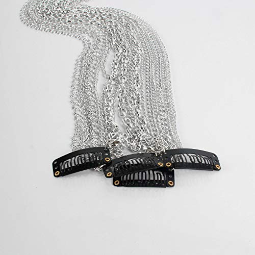 GSYYSZD Cadena de Cabello Largo, Extensiones Multicadena Cadena de Plata Punk Hip-Hop Cola de Caballo Borla Fiesta Tocado de Moda Metal No se desvanece Diadema para niñas Clip para el Cabello Perla