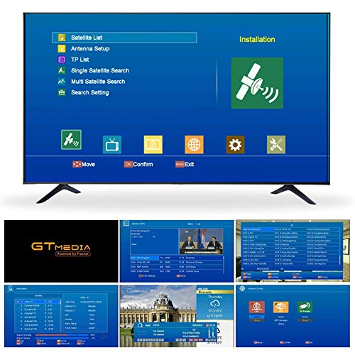 GT Media V9 Super DVB S2 Decodificador de Receptor de Satélite Digital Freesat H.265 1080P Full HD WiFi Incorporado Compatible con Ccam, Newcam, IPTV, Youtube, PVR, PowerVu, Dre y Biss Clave