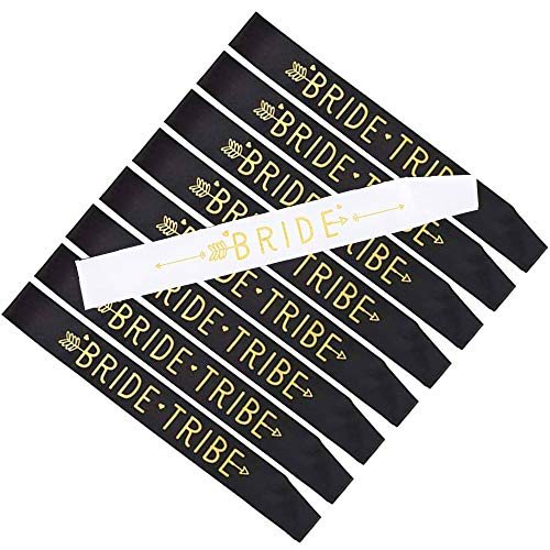 GTIWUNG 9 Piezas Novia a ser Sash and Bride Tribe Fajas, Fajas Tribu, Bandas Despedida Soltera, Fajín Fajín, Party Hen Sashes, Decoración de Fiesta de Gallina Noche