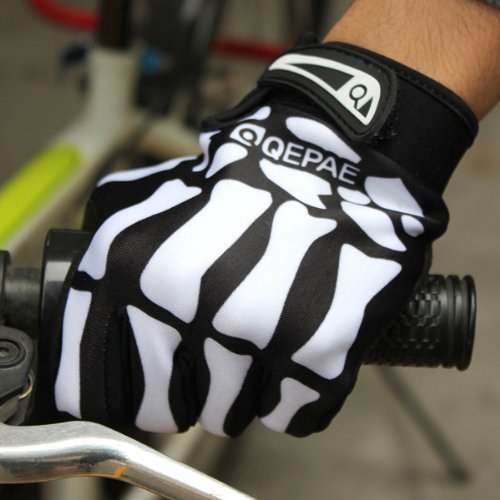 Guantes Ciclismo Invierno Guantes Deportivos Con Dibujo Esqueleto - L De Color Negro y Blanco