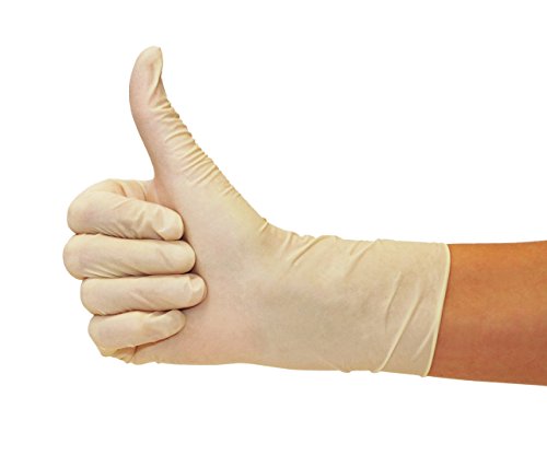 Guantes de látex Caja de 100 piezas (S, blanco) sin polvo guantes desechables, guantes de examen, no estériles