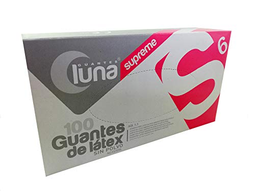 Guantes de Latex Sin Polvo Caja 100 Unidades, Guantes de Examen Para Uso Medico, Color Blanco Crema (Ambidextro) (S PEQUEÑA)