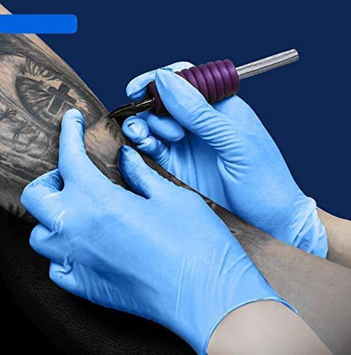 Guantes De Nitrilo, 100 De La Caja Por, Sin Polvo, Sin Látex, Ácido Úrico, Guantes Desechables De Grado Médico Calidad Hospital, Guantes De Doble Cámara No Estériles, El Uso Comercial,L