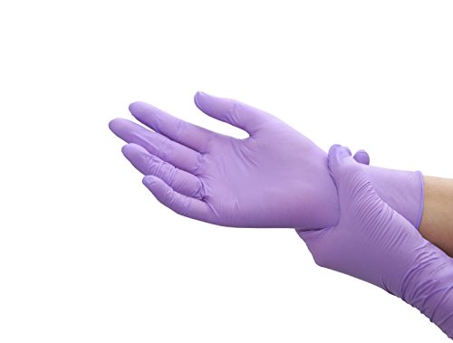 Guantes de nitrilo Caja de 200 piezas (S, púrpura) sin polvo guantes desechables, sin látex guantes de examen, no estériles