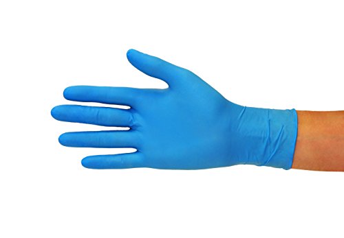 Guantes Desechables de Nitrilo 1000 (10x100) Unidades Caja, (M, azul) Guantes de examen, sin latex, sin polvo, no estériles, disposables medical gloves
