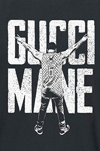 Gucci Mane Guwop Stance Hombre Camiseta Negro L, 100% algodón, Regular