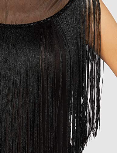 Guess Fringes SS Body Mono Largo, Negro (Jet Black A996 Jblk), X-Small para Mujer