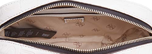 Guess Kamryn Crossbody Top Zip, Bolsa de Mensajero para Mujer, Blanco (White), 6x16x22 Centimeters (W x H x L)