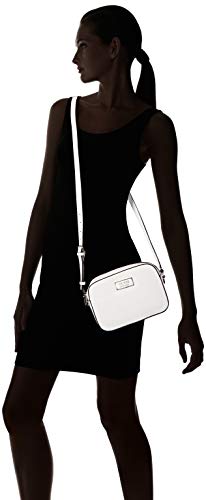 Guess Kamryn Crossbody Top Zip, Bolsa de Mensajero para Mujer, Blanco (White), 6x16x22 Centimeters (W x H x L)