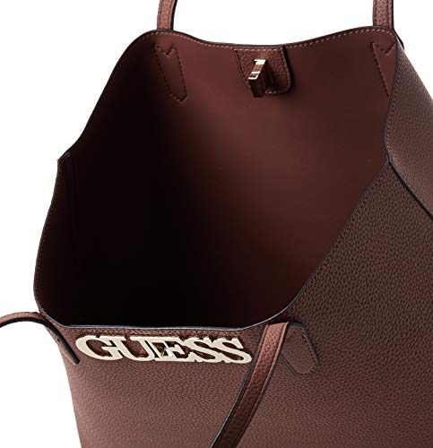 Guess Uptown Chic Barcelona Tote, Bolso Tipo Mujer, Marrón (Mocha), 13x29x42 Centimeters (W x H x L)
