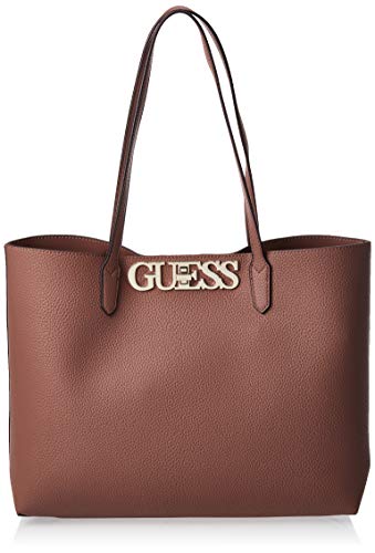 Guess Uptown Chic Barcelona Tote, Bolso Tipo Mujer, Marrón (Mocha), 13x29x42 Centimeters (W x H x L)