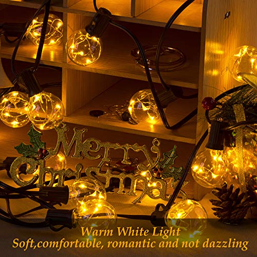 Guirnalda Luces Exterior con 36+3 G40 Bombillas, Ulinek IP65 13,5M Guirnaldas Luminosas Exterior 195LEDs Súper Ahorra Energía Cadena Luce Decoracion para Navidad Habitacion Pergola Jardín Toldos Patio