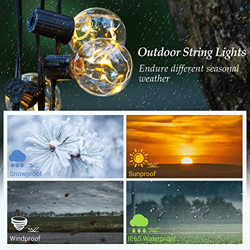 Guirnalda Luces Exterior con 36+3 G40 Bombillas, Ulinek IP65 13,5M Guirnaldas Luminosas Exterior 195LEDs Súper Ahorra Energía Cadena Luce Decoracion para Navidad Habitacion Pergola Jardín Toldos Patio