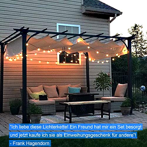 Guirnaldas luminosas de exterior,LECLSTAR G40 Cadena de Luces 10m con 30+3(Bombilla de Repuesto) Vintage Edison Incandescentes IP44 Impermeable Perefcto para Fiesta,Boda,Jardín Patio Cafe