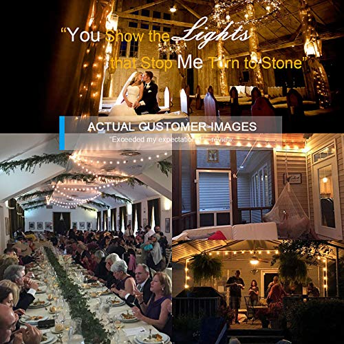 Guirnaldas luminosas de exterior,LECLSTAR G40 Cadena de Luces 10m con 30+3(Bombilla de Repuesto) Vintage Edison Incandescentes IP44 Impermeable Perefcto para Fiesta,Boda,Jardín Patio Cafe