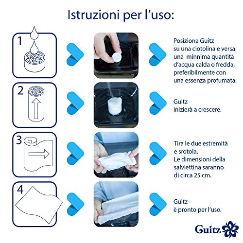 GUITZ 100 Toallitas Comprimidas Envasadas Individualmente Toallas Multiusos Travesía Desmaquillado Limpiador Facial Bebes Perro Biodegradables no Húmedas Desechables Ahorrar Espacio Portátil Biológica