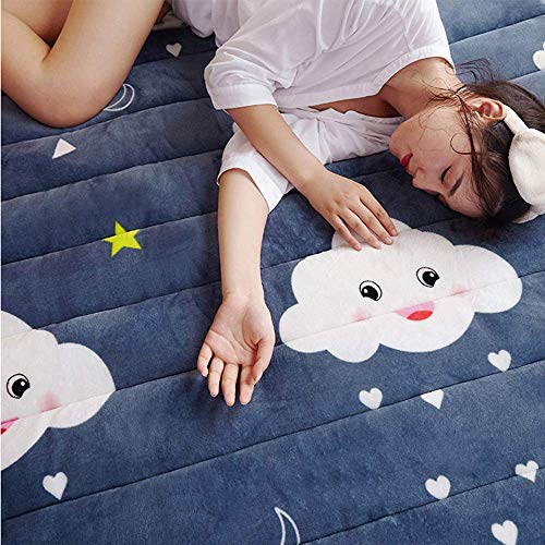 GuoEY Colchón de Cama Tatami, Alfombrilla Plegable Antideslizante, Almohadilla para Dormir de Piso Doble Individual, Siesta para Sala de Estar, Dormitorio, H, 200x220cm