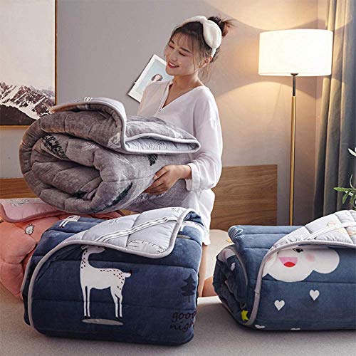 GuoEY Colchón de Cama Tatami, Alfombrilla Plegable Antideslizante, Almohadilla para Dormir de Piso Doble Individual, Siesta para Sala de Estar, Dormitorio, H, 200x220cm