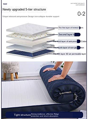 GuoEY Colchón de Espuma viscoelástica, diseño ventilado Topper Colchón de Espuma infundido en Gel con Funda extraíble y Lavable para Acampar, Cama de Invitados, Gris, 150 x 200 cm x 5 cm