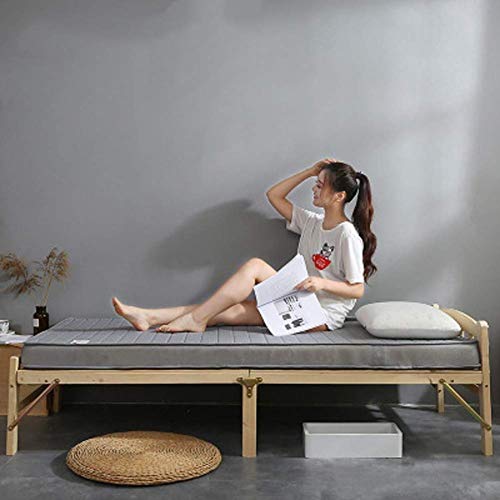 GuoEY Colchón de Espuma viscoelástica, diseño ventilado Topper Colchón de Espuma infundido en Gel con Funda extraíble y Lavable para Acampar, Cama de Invitados, Gris, 150 x 200 cm x 5 cm