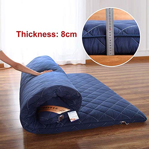 GuoEY Colchón Individual, colchón de Espuma viscoelástica Individual, colchón de muelles de Espuma viscoelástica con Lujoso Tejido de Punto, Azul, 180 * 220 cm