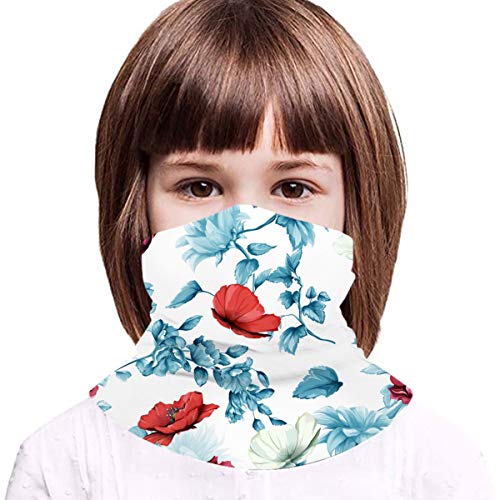 GuoJJ Girasoles Brotes de Granada Amapola Floral Versátil Multifunción Sombreros Cuello Polainas Pasamontañas Casco Liner Riding Cubierta Facial para niños al Aire Libre Protección UV