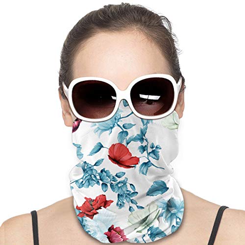GuoJJ Girasoles Brotes de granada Amapola Floral Versátil Multifunción Sombreros Cuello Polainas Pasamontañas Forro Casco Montar Cubierta facial para niños Mujeres Hombres Al aire libre Protección UV
