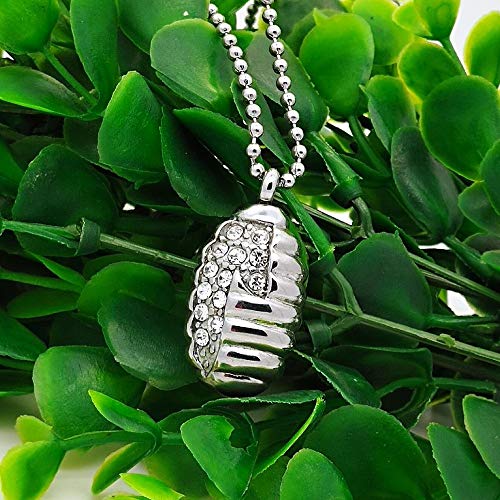 GuoYq Ataúd Abierto de Acero Inoxidable Colgante en Forma de Palma, Hombres neutros y Mujeres Botella de Perfume Collar Ceniza Recuerdo funerario, Enviar Cadena Embudo