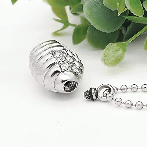 GuoYq Ataúd Abierto de Acero Inoxidable Colgante en Forma de Palma, Hombres neutros y Mujeres Botella de Perfume Collar Ceniza Recuerdo funerario, Enviar Cadena Embudo